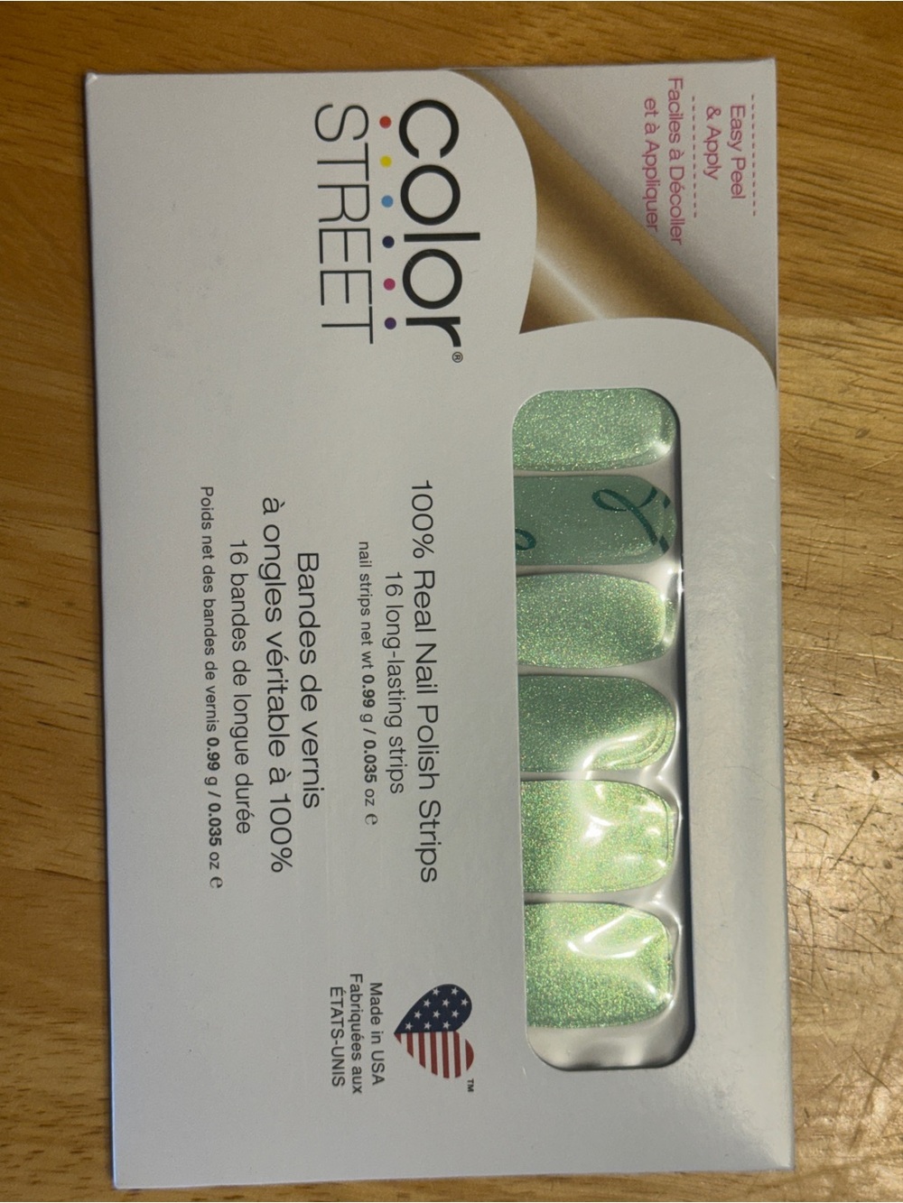 Color Street Green Glitter Nail Polish Strips - Sparkling Mint Take Care